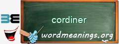 WordMeaning blackboard for cordiner
